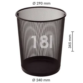 Drót szemetes, fekete, 18 l